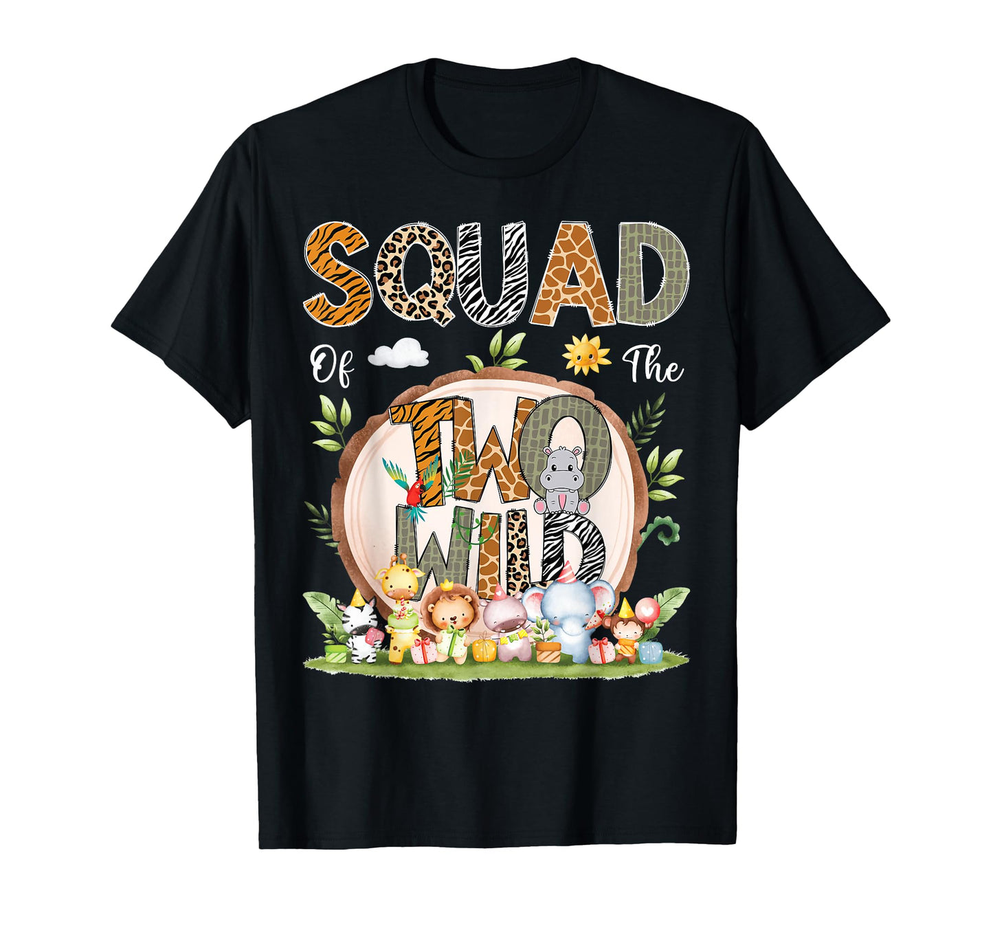 Squad Of The Two Wild Animal Safari 2Nd Birthday Party T-Shirt