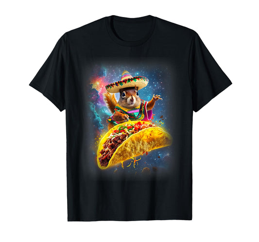 Crazy Space Taco Squirrel Cinco De Mayo Squirrel Sombrero T-Shirt
