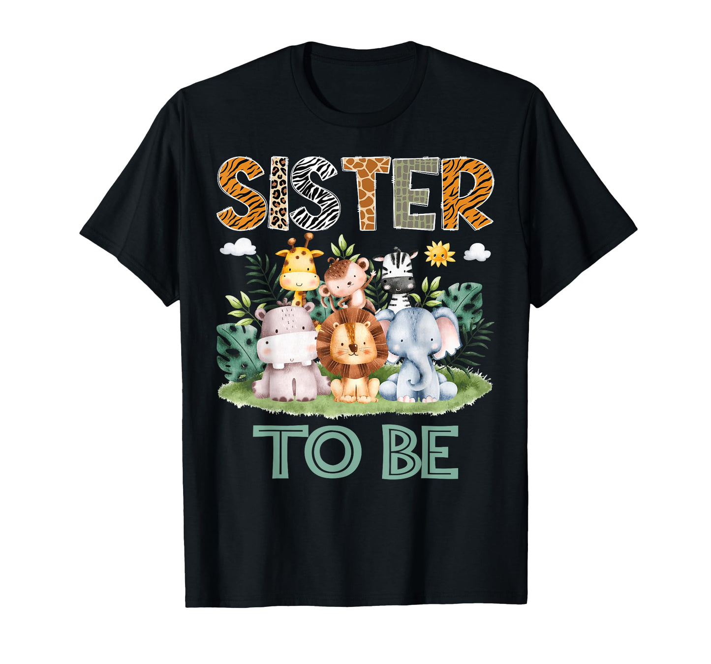 Soon To Be Sister Safari Jungle Animal Gender Reveal T-Shirt