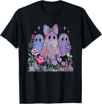 Coquette Halloween Ghost Shirts, Girly Halloween Ghost Women T-Shirt