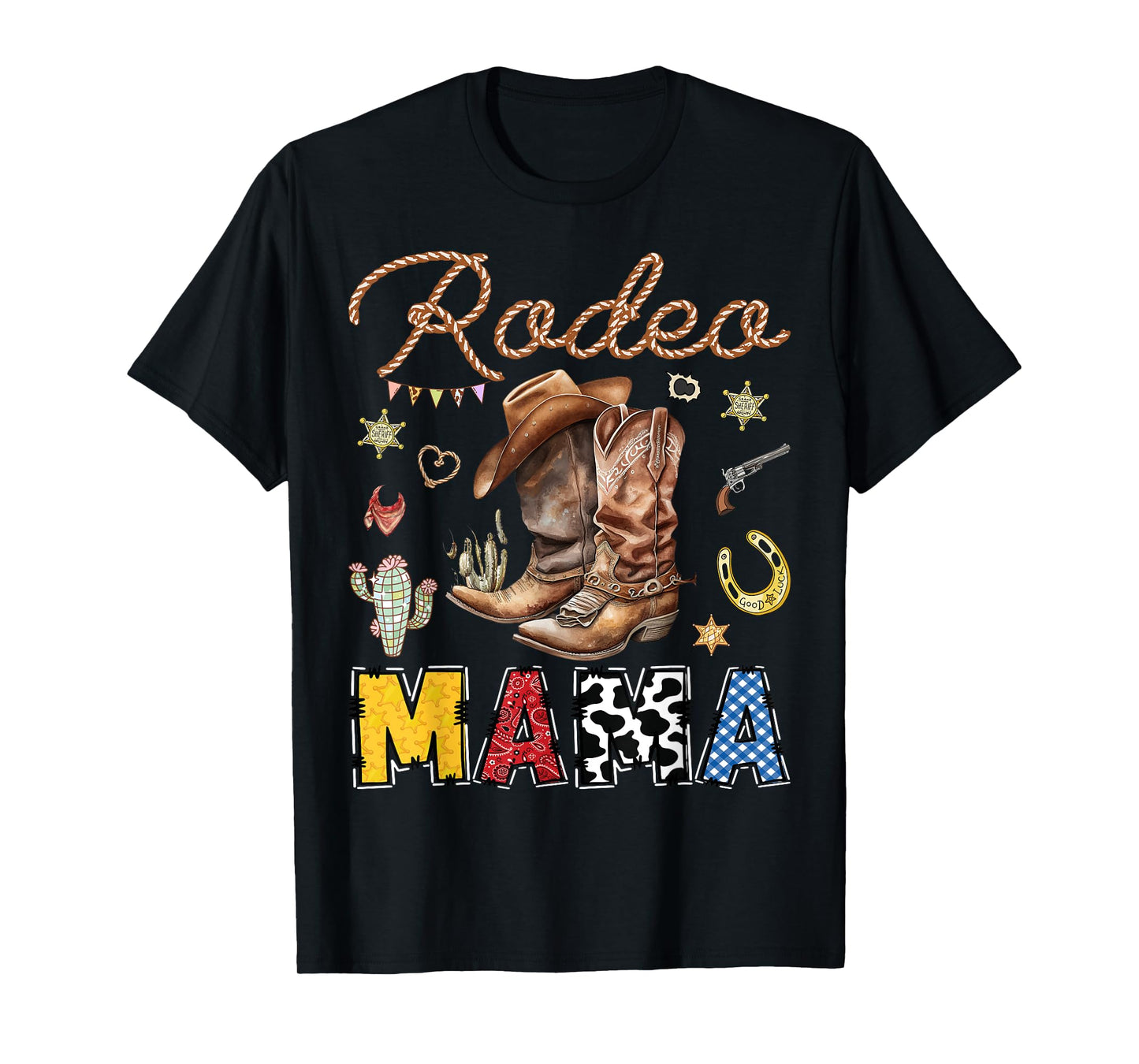 Rodeo Mama Western Cowboy Birthday Matching Family T-Shirt