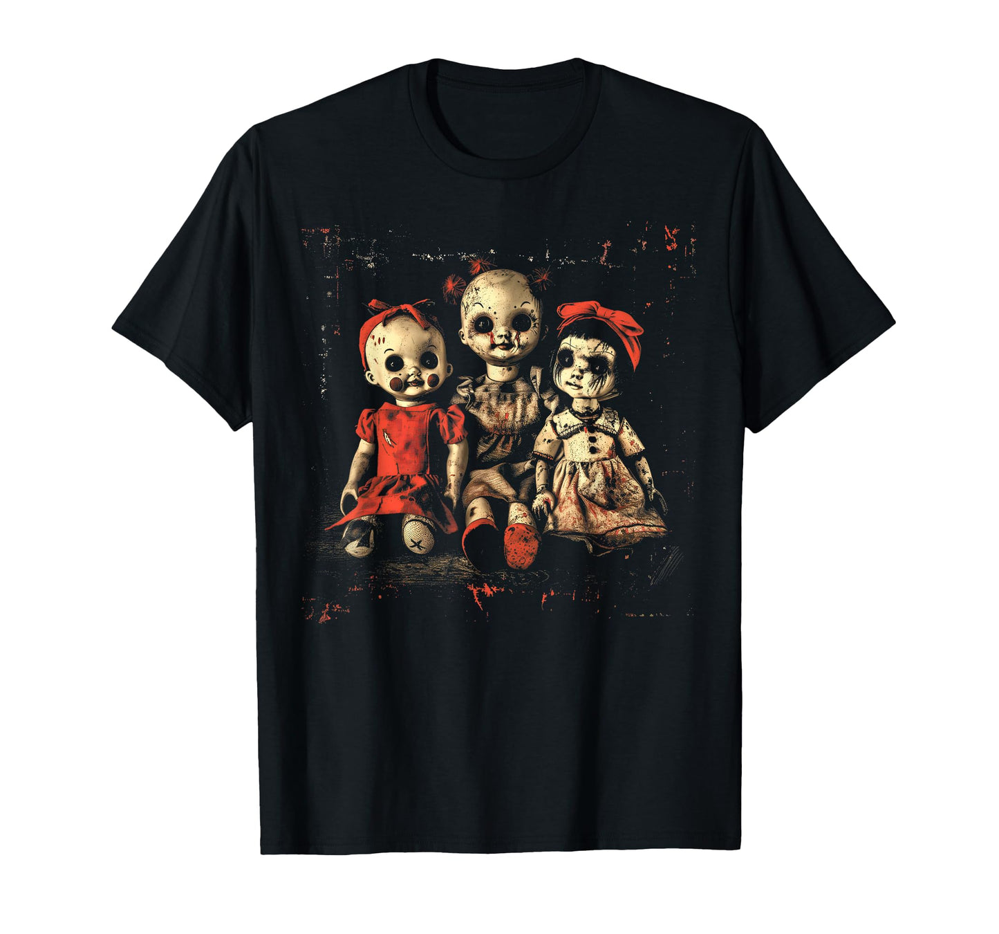 Scary Doll Horror Movie Creepy Haunted Toy Goth Alt Emo T-Shirt