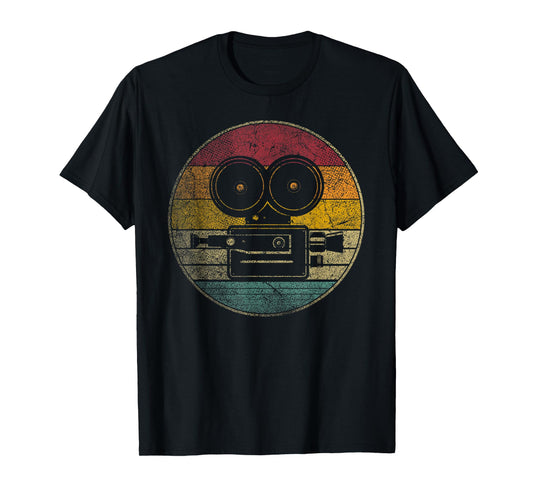 Movies Camera Motion Pictures Cinephile Vintage Retro T-Shirt