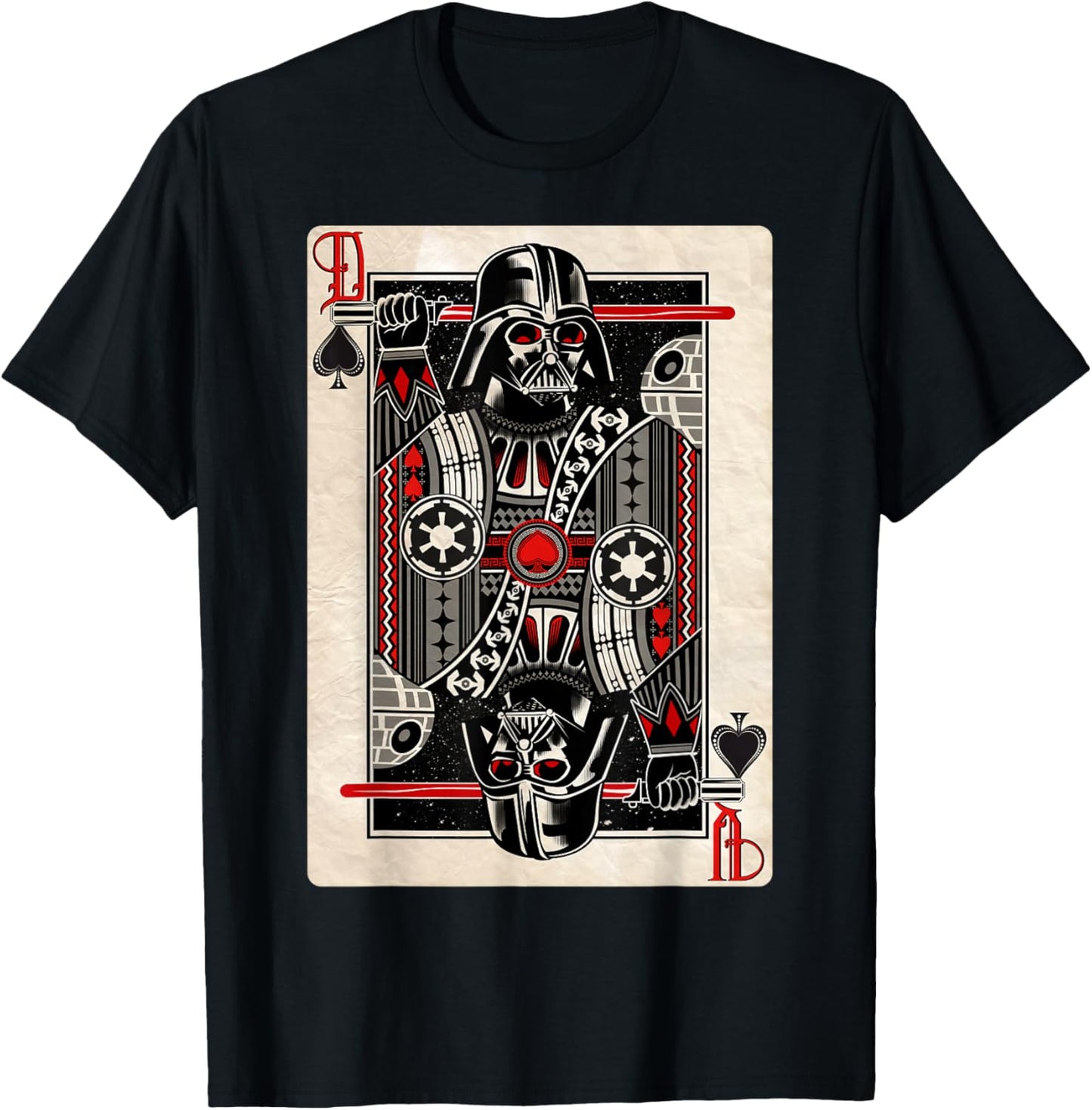 Star Wars Darth Vader King of Spades Playing Card Disney+ T-Shirt