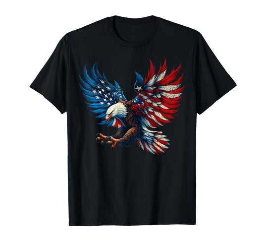 American Flag Bald Eagle Patriotic Eagle 4th of July USA T-Shirt