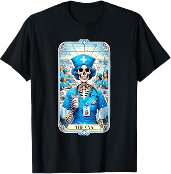 Certified Nurse Assistant Tarot Card Skeleton CNA Halloween T-Shirt