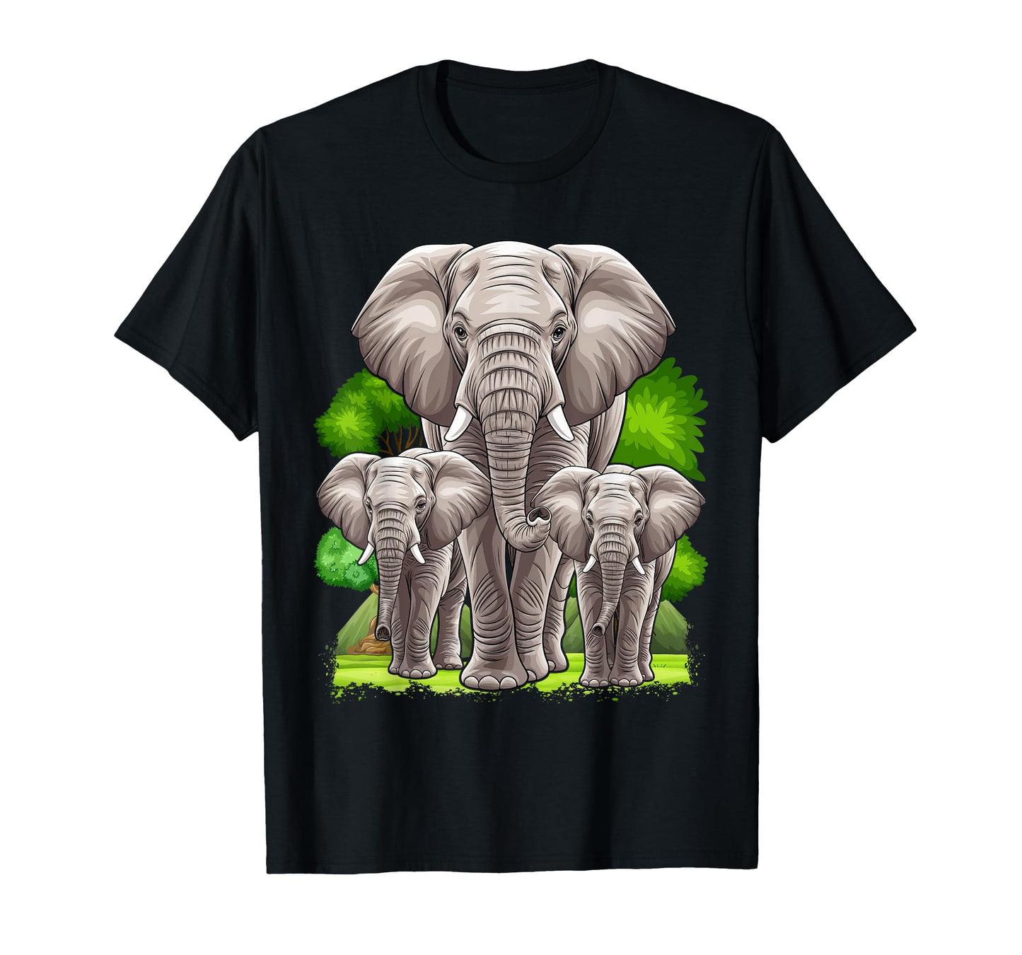 Elephant Family Africa Safari Zoo Keeper Elephant T-Shirt