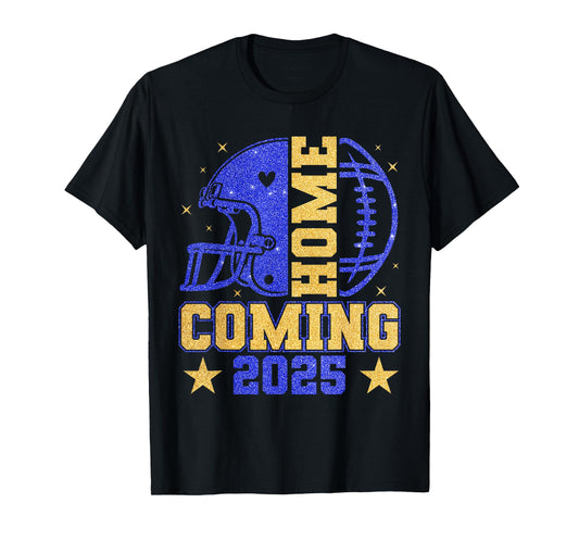 Homecoming 2025 HOCO Football Mama Girl Blue Gold Vibes T-Shirt