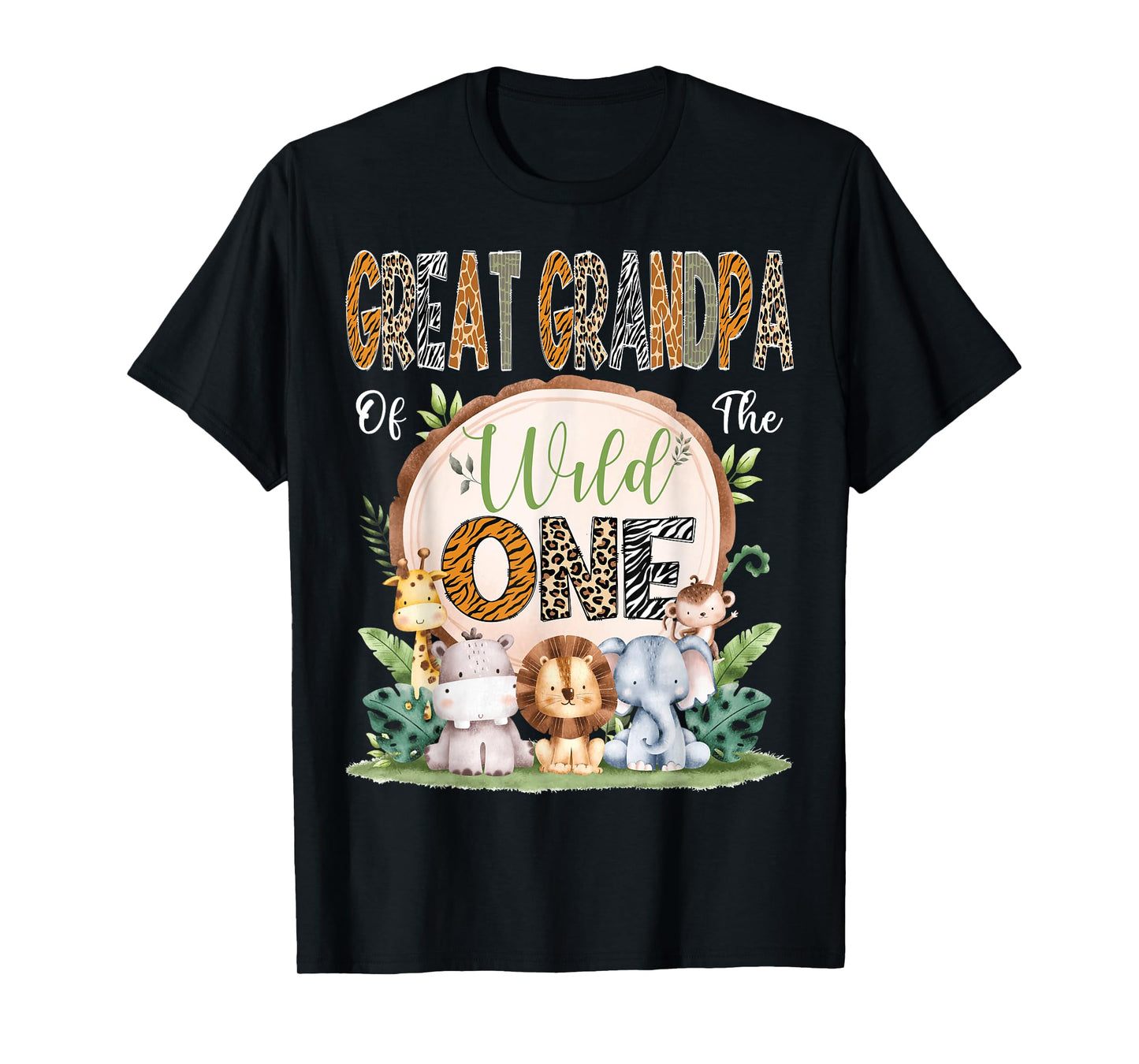 Great Grandpa Of The Wild One 1St Birthday Safari Woodland T-Shirt