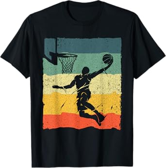 Cool Basketball Art For Men Women Vintage Basketball Player T-Shirt