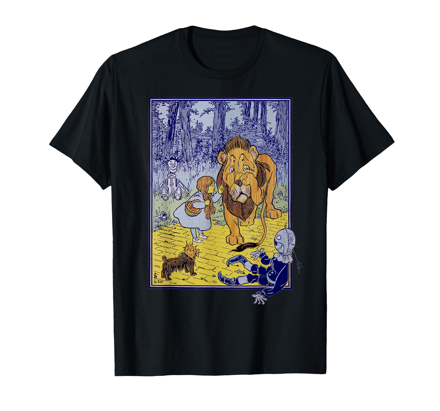 Vintage Wizard of Oz Lion Scarecrow Tin Man Dorothy Toto T-Shirt