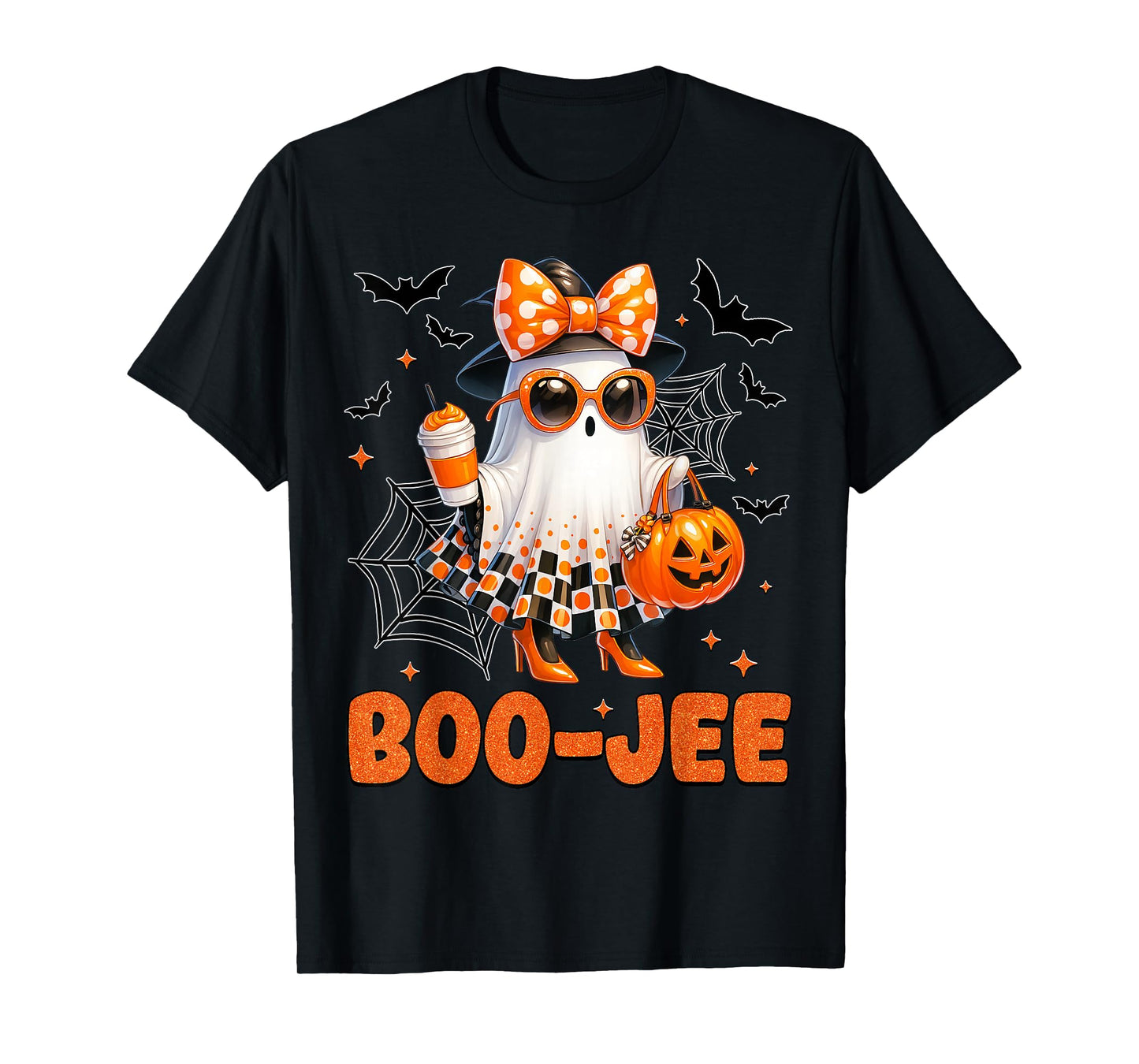Cute Coquette Boo JEE Ghost Halloween Costumes Womens Girls T-Shirt