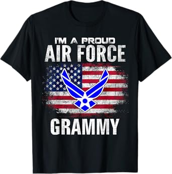 I'm A Proud Air Force Grammy With American Flag Veteran T-Shirt