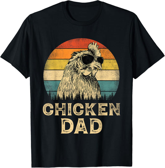 Vintage Chicken Dad Chicken Lovers Daddy Father's Day T-Shirt