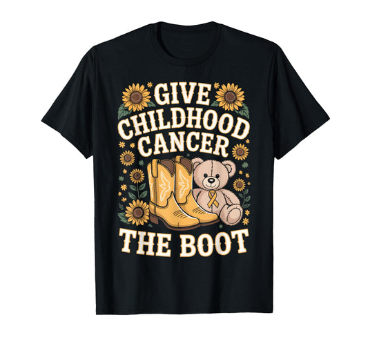 Childhood Cancer Awareness Shirt – Gold Ribbon Sunflower T-Shirt