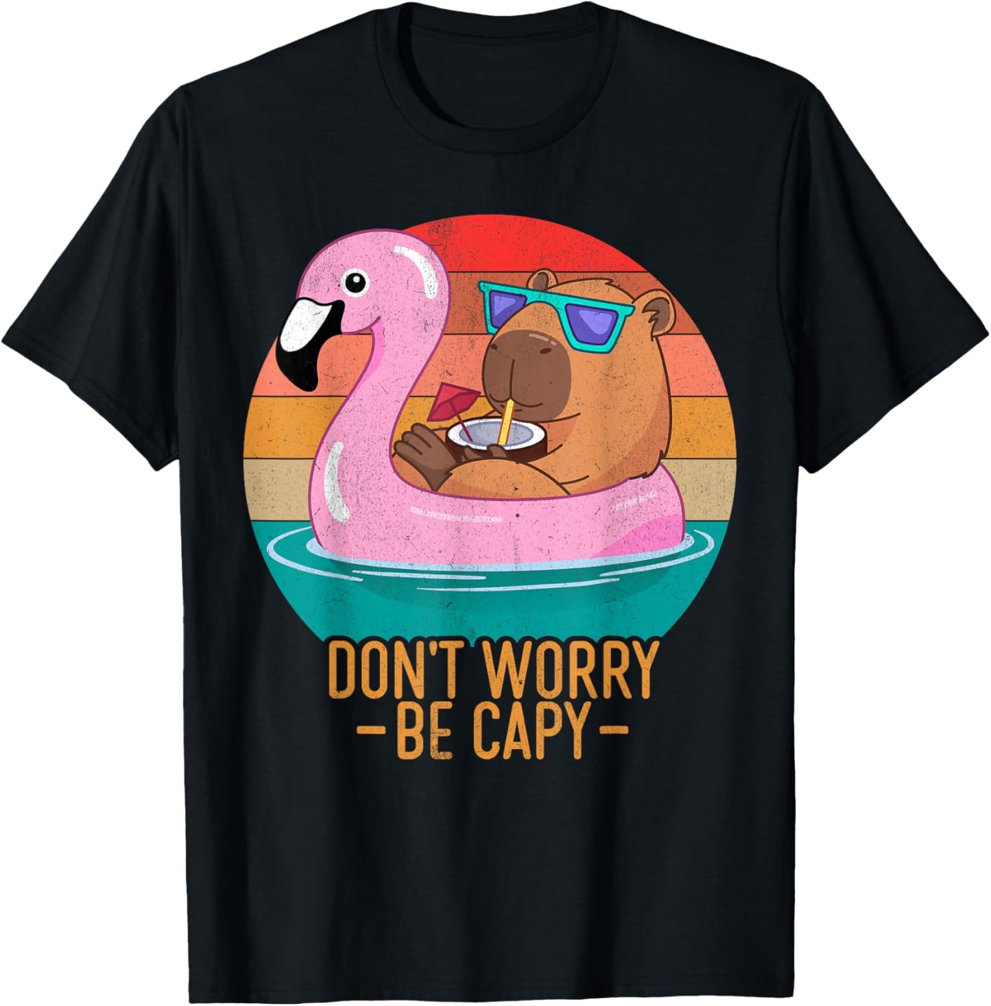 Retro Dont Worry Be Capy Kids Youth Women Men Boys Capybara T-Shirt