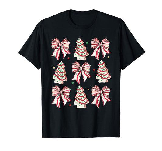 Coquette Bow Christmas Debbie Becky Jen Cake Lovers Girls T-Shirt