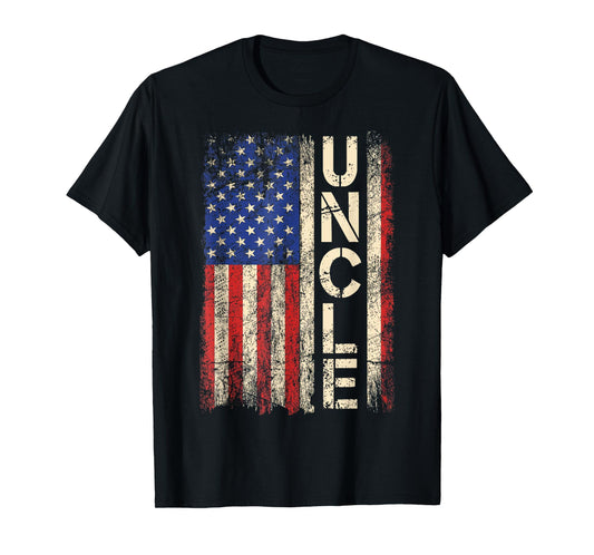 Mens Uncle American Flag Father's Day For Men T-Shirt