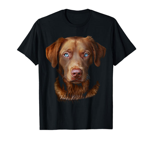 Chesapeake Bay Retriever Dog Motif Pet Art Blue Eyes T-Shirt for Men Women Kids