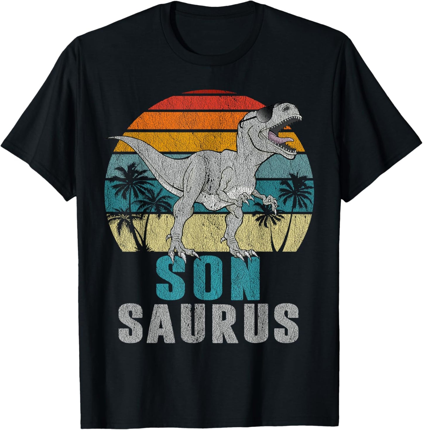 Sonsaurus T Rex Dinosaur Son Saurus Father's Day T-Shirt