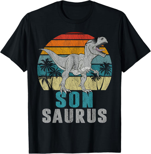 Sonsaurus T Rex Dinosaur Son Saurus Father's Day T-Shirt