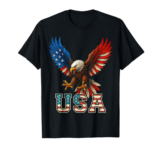 Bald Eagle USA 4th of July American Flag Patriotic T-Shirt
