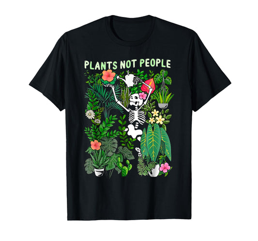 Plants Not People Skeleton Funny Halloween Costume Gardener T-Shirt