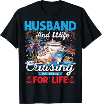 Husband And Wife Cruising Partners For Life Honeymoon Cruise T-Shirt