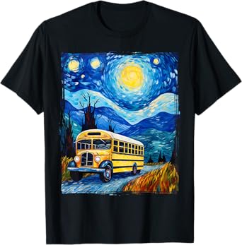 School Bus Driver Art T-Shirt