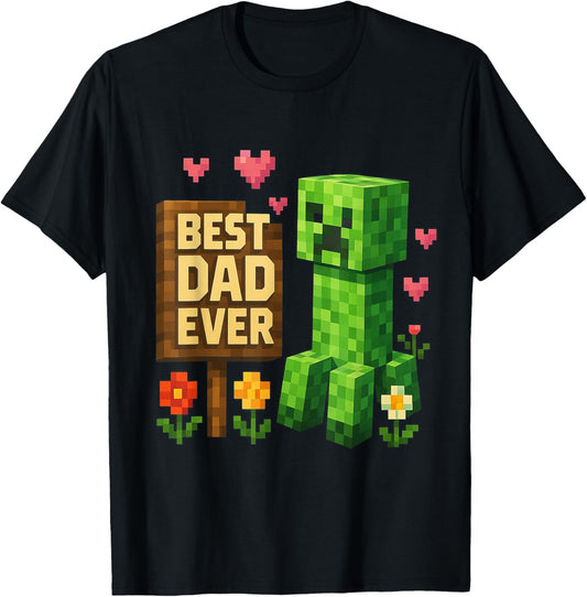 Boy Dad Best Dad Ever Father's Day Video Game Pixel T-Shirt