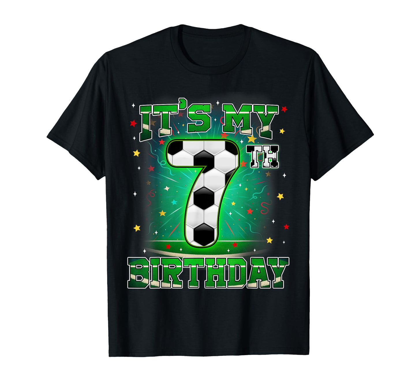 Its My 7th Birthday Boys Soccer 7 Years Old Party Matching T-Shirt