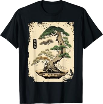 Japanese Art Japan Bonsai Tree Vintage Garden Gardening T-Shirt