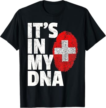 Swiss Switzerland Flag IT'S IN MY DNA Christmas Gift Country T-Shirt