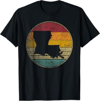 Louisiana Retro Style Vintage Distressed 70s 80s 90s Gift T-Shirt