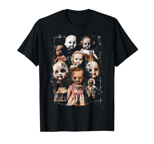Creepy Dolls Haunted Possessed Horror Movie Goth Alt Scary T-Shirt