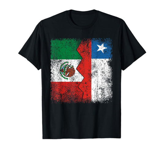 Chilean Roots | Half Mexican Flags | Mexico Chile Vintage T-Shirt