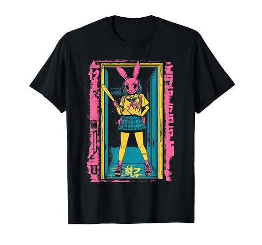 Creepy Girl Bunny Grunge Slasher Pastel Goth Anime Horror T-Shirt