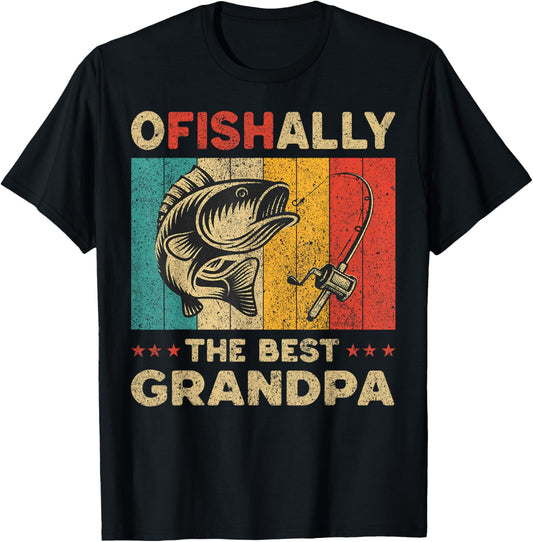 Father's Day Funny Fishing Ofishally The Best Grandpa T-Shirt