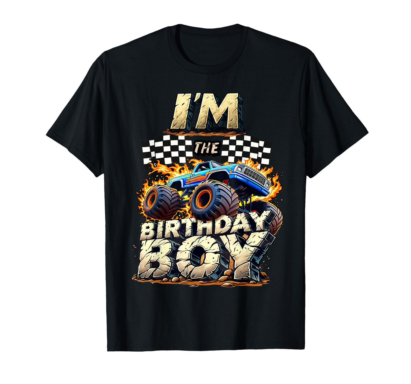 I'm The Birthday Boy Monter Truck Family Matching Party T-Shirt