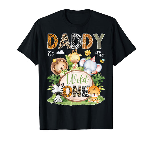 Daddy Of The Wild One 1St Birthday Kids Safari Jungle T-Shirt