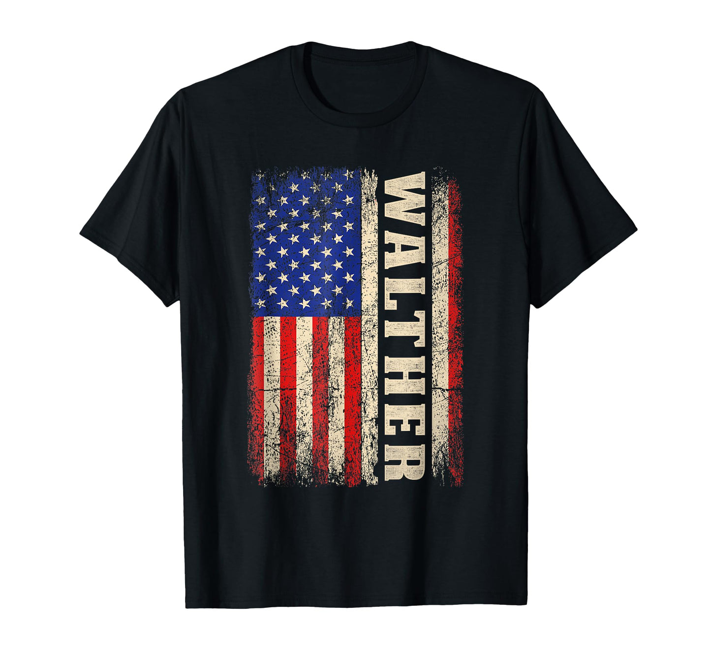WALTHER Last Name Shirt WALTHER Name American Flag T-Shirt