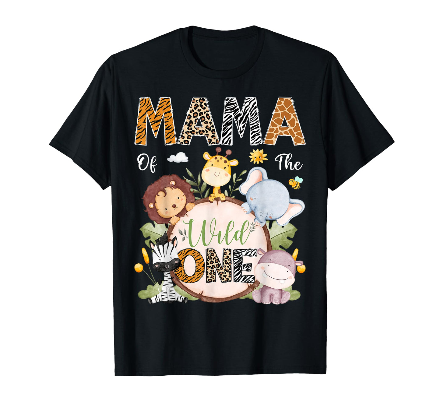 Mama Of The Wild One 1St Birthday Safari Jungle Animals T-Shirt