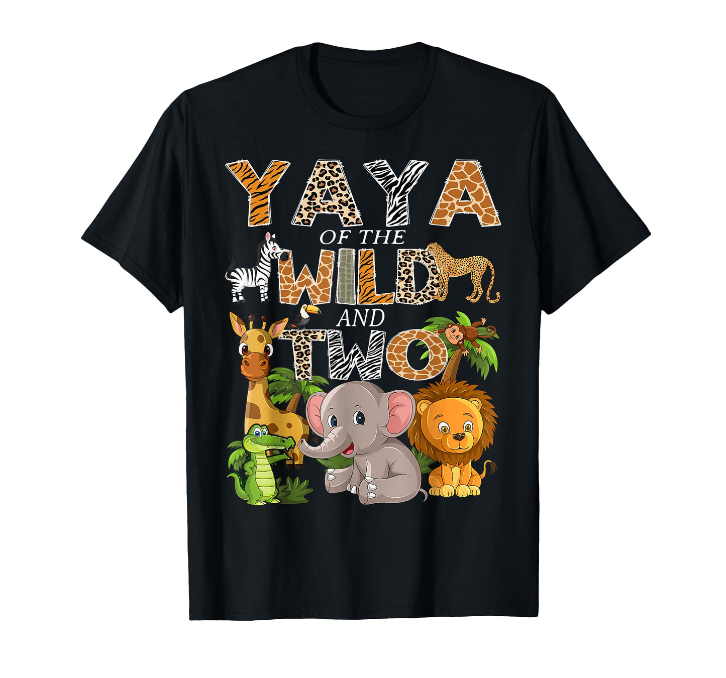Yaya Of The Wild and Two Zoo Safari Jungle Birthday Boy T-Shirt