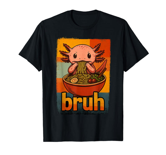 Axolotl Eating Japanese Ramen Noodles Gifts Men Women Kid T-Shirt