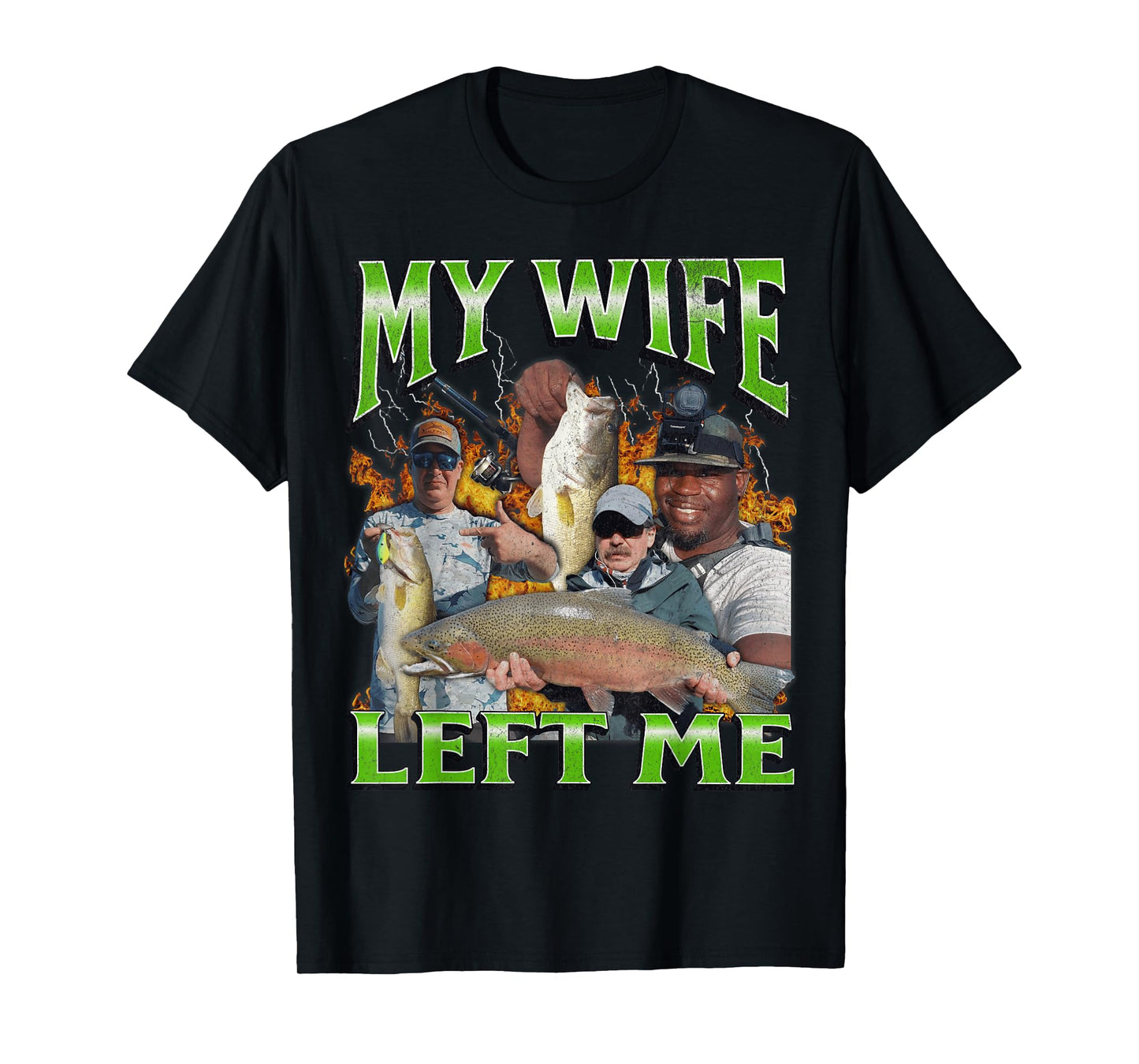 MildlyPerturbed Unisex-Adults Fishing Humorous Meme T-Shirt - Black, Small