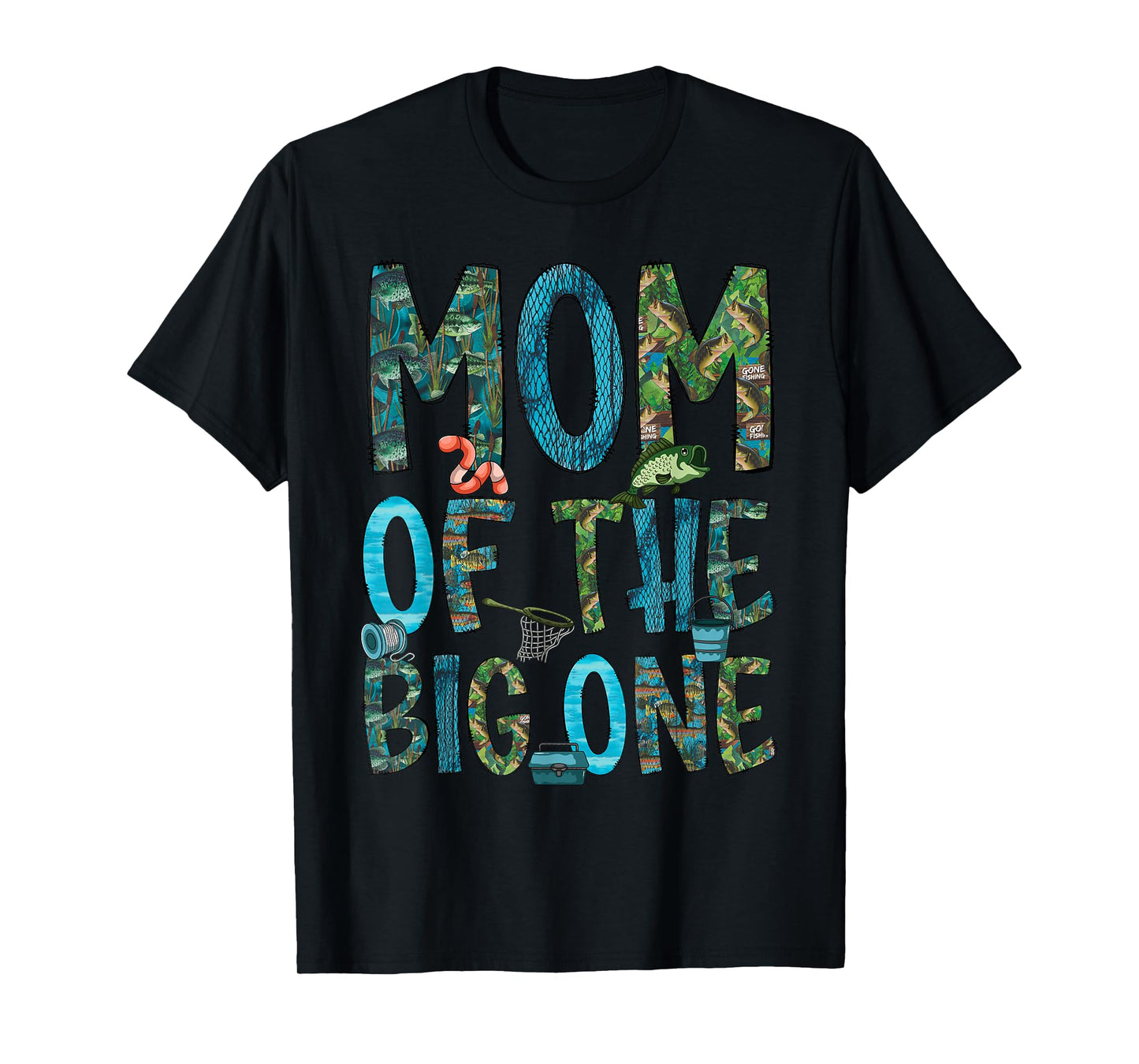 Mom Of The Big One 1st Birthday Party Fishing Matching T-Shirt