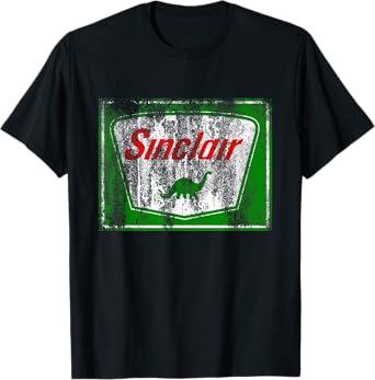 Dinosaur Gas Station Vintage Retro Mens Womens and Kids T-Shirt