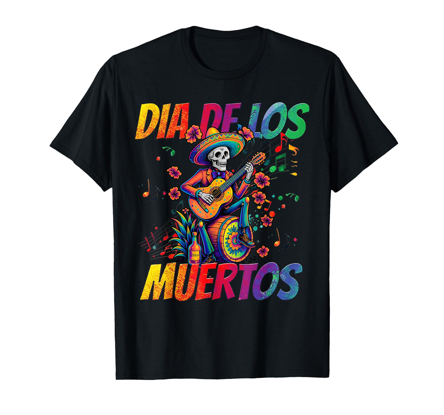 Dia De Los Muertos Skeleton Play Guitar Day of Dead T-Shirt
