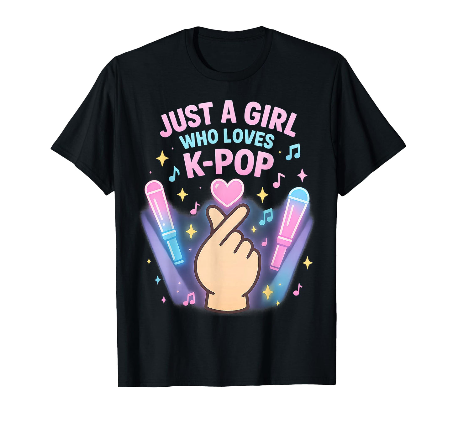 Kpop Concert Girl Light Stick Heart Pastel Concert Style T-Shirt