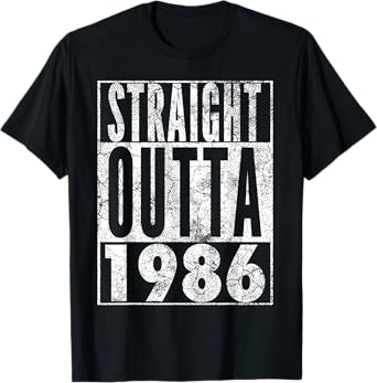 Straight Outta 1986 36th Birthday Shirt 36 Years Old Vintage T-Shirt